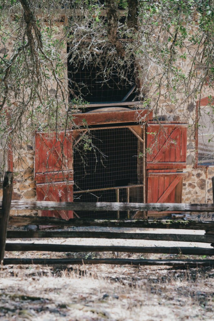 The dark barn at the Jack London State Park